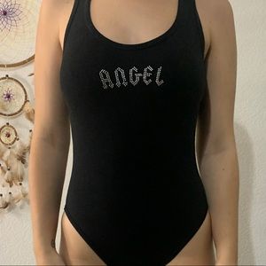 Black low back bodysuit